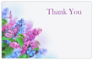 Thank You (Lilacs & Butterflies) - 60mm x 90mm Florist Cards