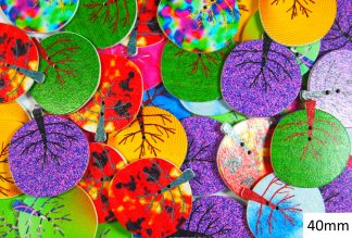 Wooden Printed Buttons (Trees Type 2, 40mm)