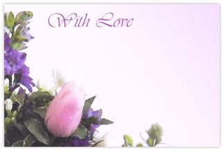 With Love (Pink Rose) - 60mm x 90mm Florist Cards