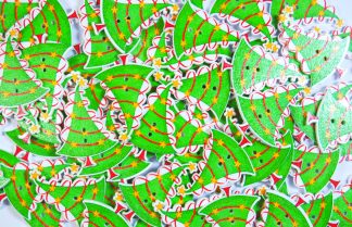 Christmas Wooden Buttons - Christmas Trees Type 1