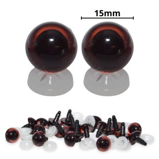 15mm Brown Transparent Eyes with Plastic Backs