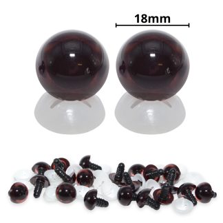 18mm Brown Transparent Eyes with Plastic Backs