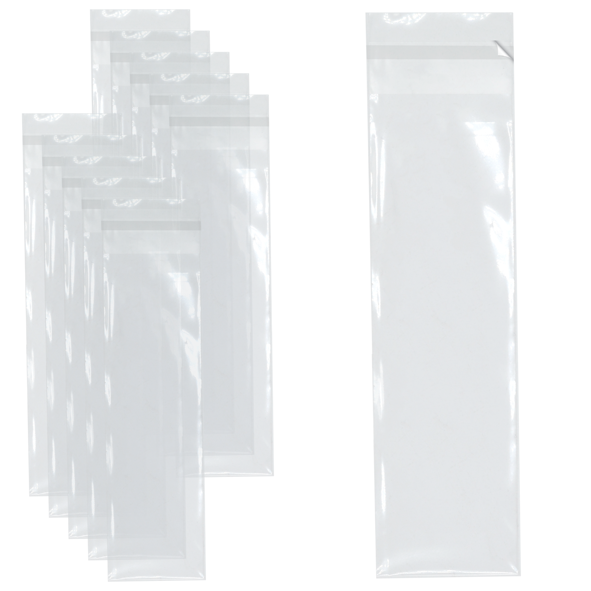 40mm x 220mm + 30mm Self Seal Flap - Cellophane Display Bags - 30 Micron - Small Cello - Image 2