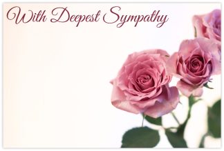 Deepest Sympathy (Pink Rose) - 60mm x 90mm Florist Cards