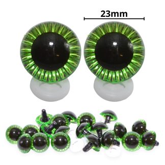 23mm Green Owl Eyes with Plastic Backs