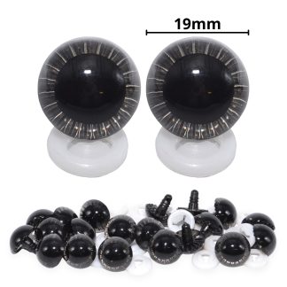 19mm Grey Owl Eyes with Plastic Backs