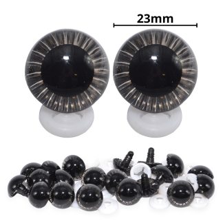 23mm Grey Owl Eyes with Plastic Backs
