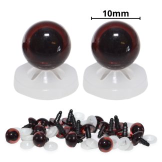 10mm Transparent Brown Eyes with Plastic Backs