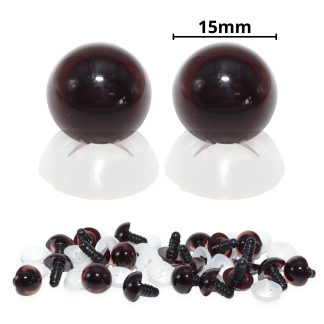 15mm Transparent Brown Eyes with Plastic Backs