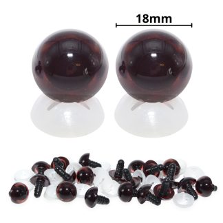18mm Transparent Brown Eyes with Plastic Backs