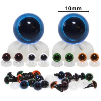 10mm Transparent Mixed Eyes with Plastic Backs