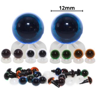12mm Transparent Mixed Eyes with Plastic Backs