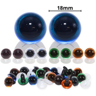 18mm Transparent Mixed Eyes with Plastic Backs