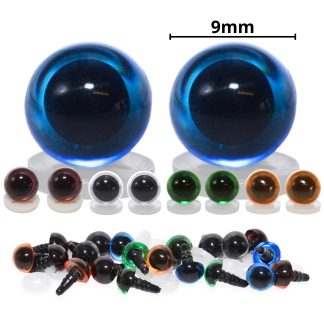 9mm Transparent Mixed Eyes with Plastic Backs