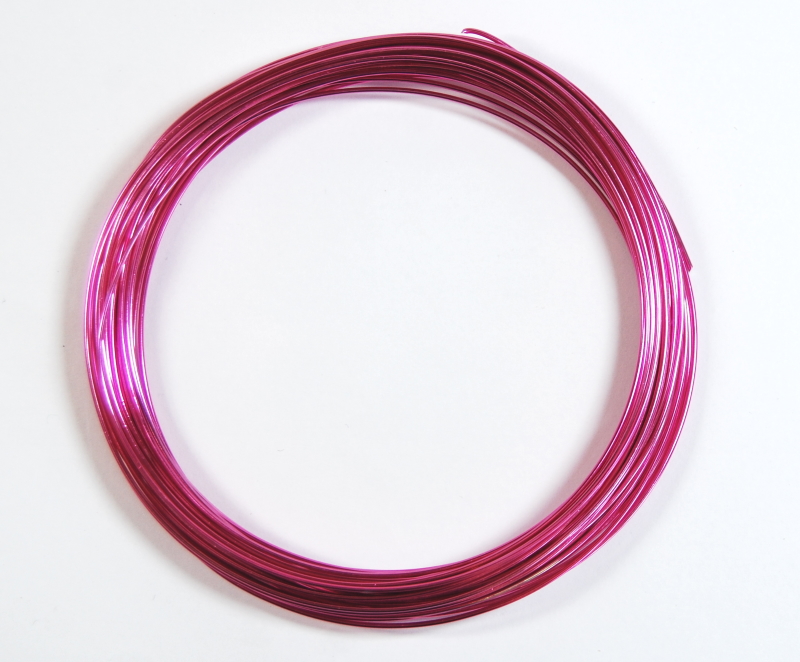 Pack of 1 - Hot Pink 1.0mm x 10m Aluminium Wire