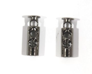 22.5mm Gun Metal Cord Stopper Lock Toggle Ends