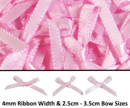 Baby Pink 4mm Mini Satin Bow Combo Text celloexpress