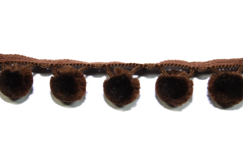 Dark Brown Pom Pom Lace Trim celloexpress