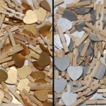 30mm Gold & Silver Love Heart Pegs