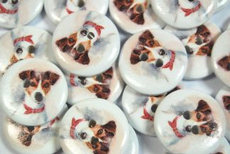 Jack Russell Wooden Buttons 20mm celloexpress