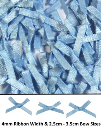 Light Blue 4mm Mini Satin Bow Combo Text celloexpress