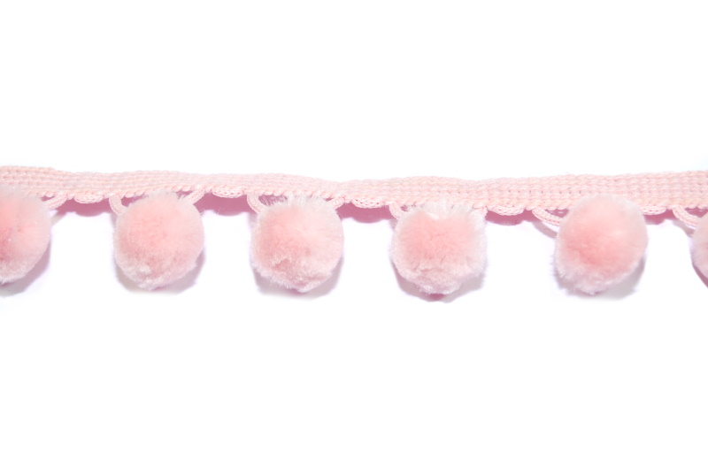 Light Pink Pom Pom Lace Trim celloexpress
