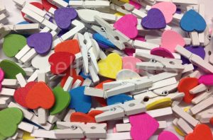 Mixed Hearts White Pegs celloexpress
