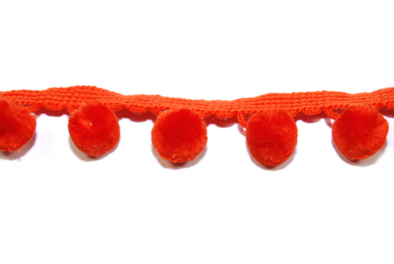 Orange Pom Pom Lace Trim celloexpress