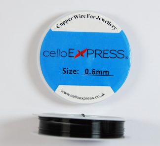 Pack of 1 - Black 0.6mm x 4.5m Silver Plated Permanent Colour Copper Wire