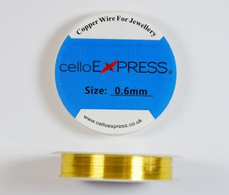 Pack of 1 - Gold 0.6mm x 4.5m Silver Plated Permanent Colour Copper Wire
