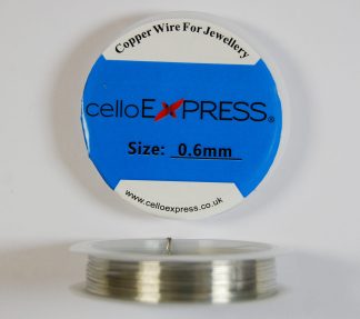 Pack of 1 - Silver 0.6mm x 4.5m Silver Plated Permanent Colour Copper Wire
