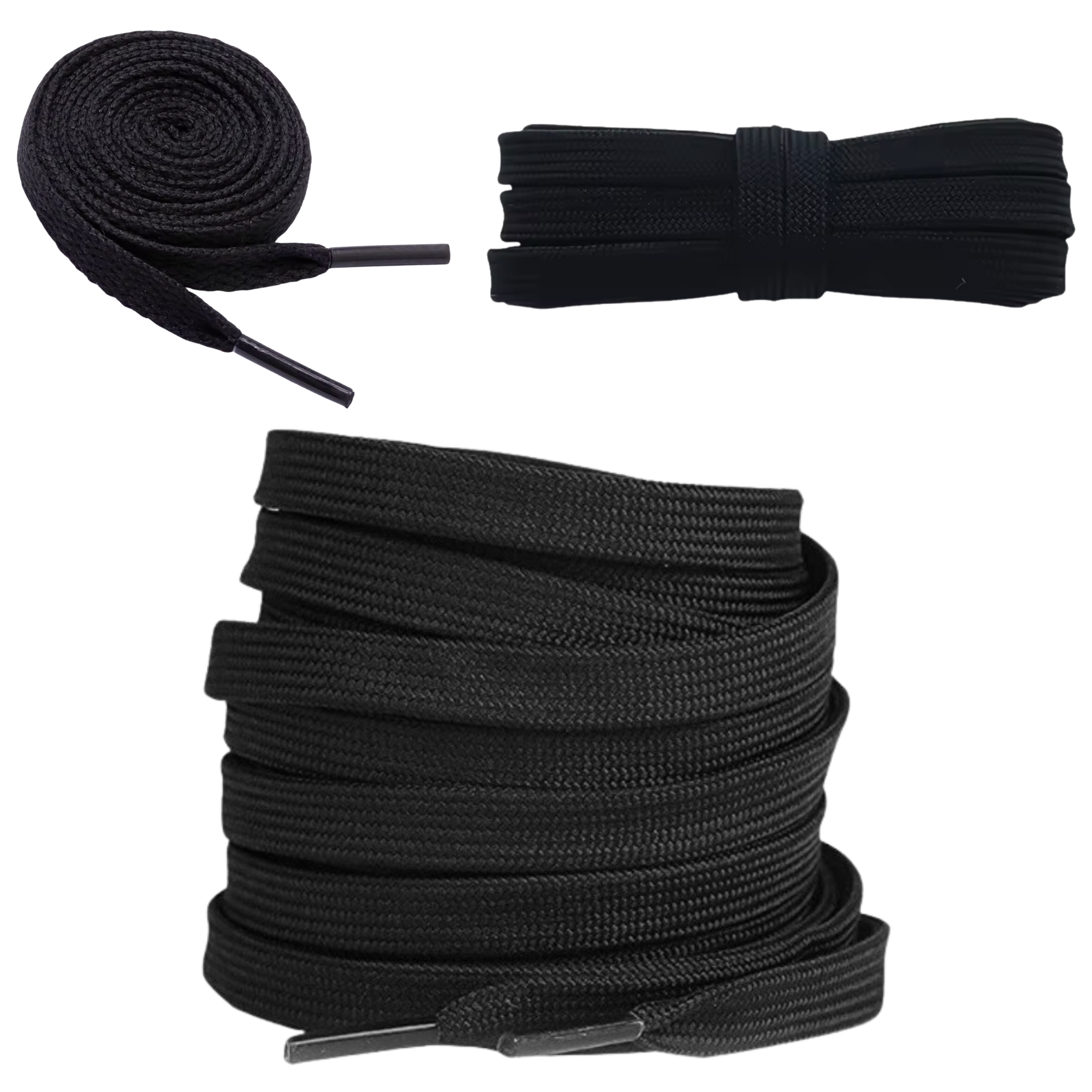 10mm Black Shoelaces - Flat Replacement Laces - Image 2