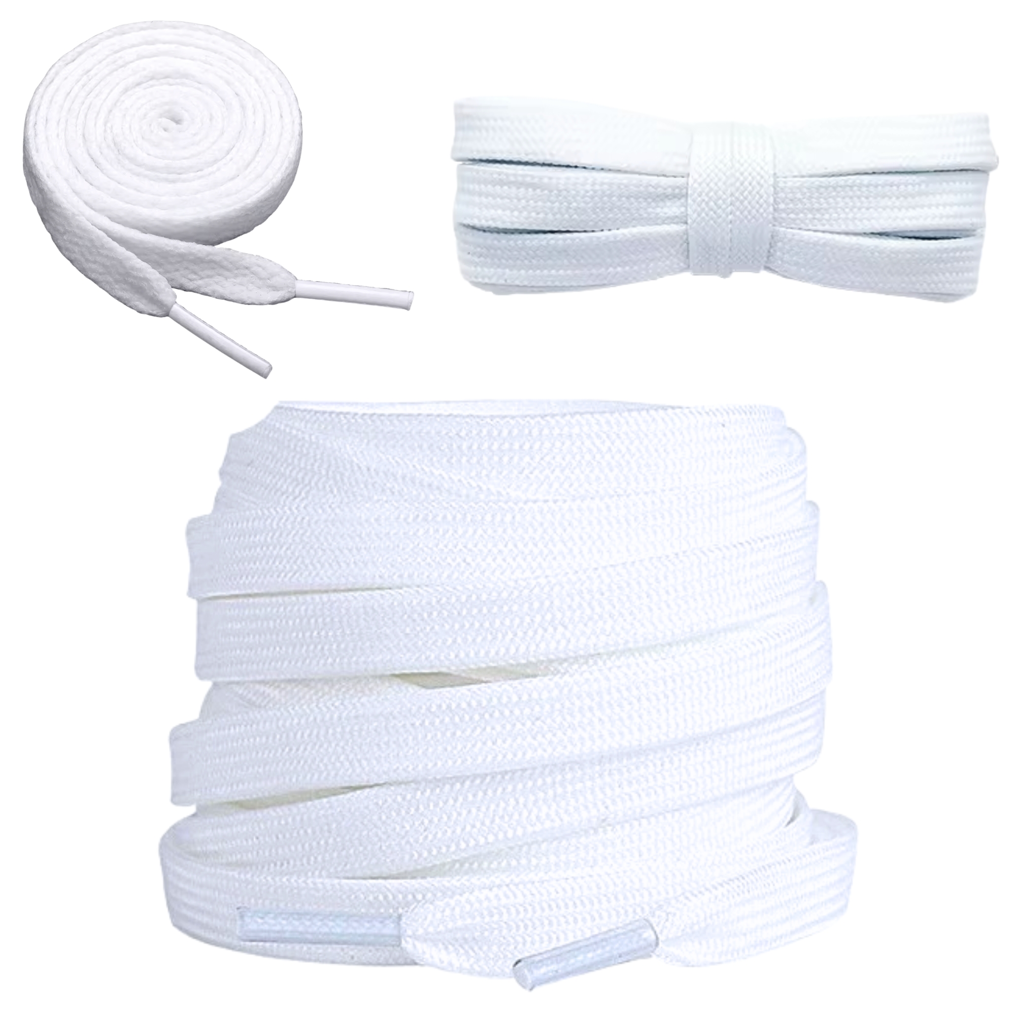 10mm White Shoelaces - Flat Replacement Laces - Image 2