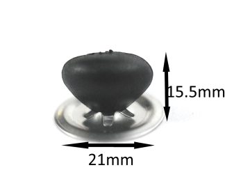 21mm BLACK Cat / Triangle Noses with Metal Backs