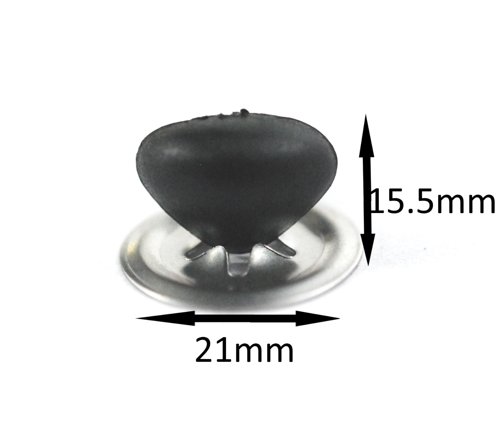 21mm BLACK Cat / Triangle Noses with Metal Backs