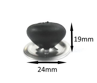 24mm BLACK Cat / Triangle Noses with Metal Backs