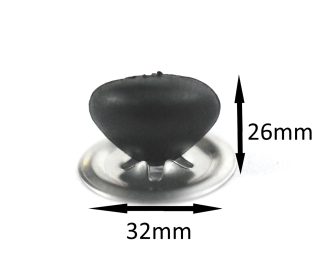 32mm BLACK Cat / Triangle Noses with Metal Backs