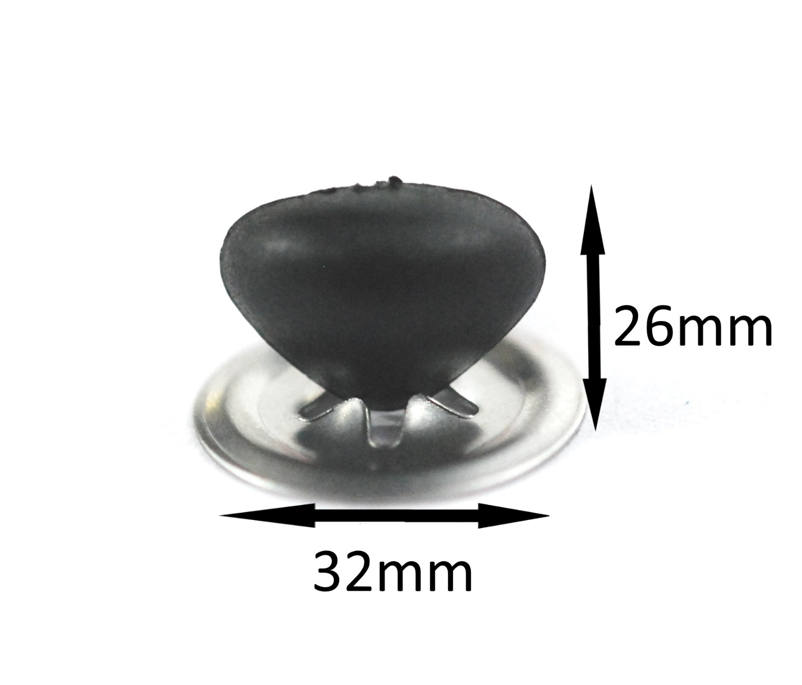 32mm BLACK Cat / Triangle Noses with Metal Backs