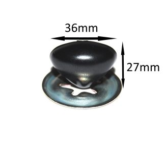 36mm BLACK Cat / Triangle Noses with Metal Backs