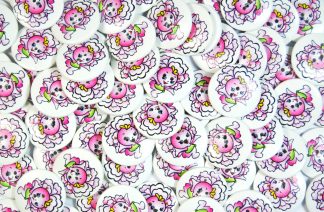 30mm Wooden Buttons - Baby Flowers