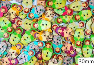 Fancy Wooden Buttons - Fancy Buttons 21 30mm