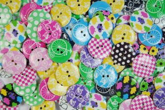 30mm Wooden Buttons - Mixed Patterns 1