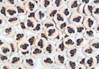 Children's Printed Wooden Buttons (Pug Dog - 20mm)