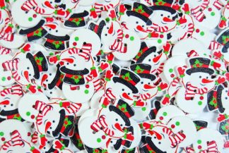 Christmas Wooden Buttons - Snowman Type 5