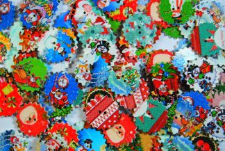 Christmas Wooden Buttons - Christmas Decorations Type 3