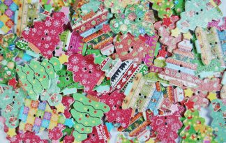 Christmas Wooden Buttons - Christmas Mix Type 3