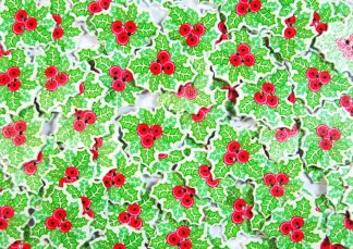 Christmas Wooden Buttons - Holly Type 2