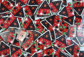 Christmas Wooden Buttons - House Type 1