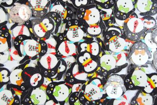 Christmas Wooden Buttons - Penguins Type 1