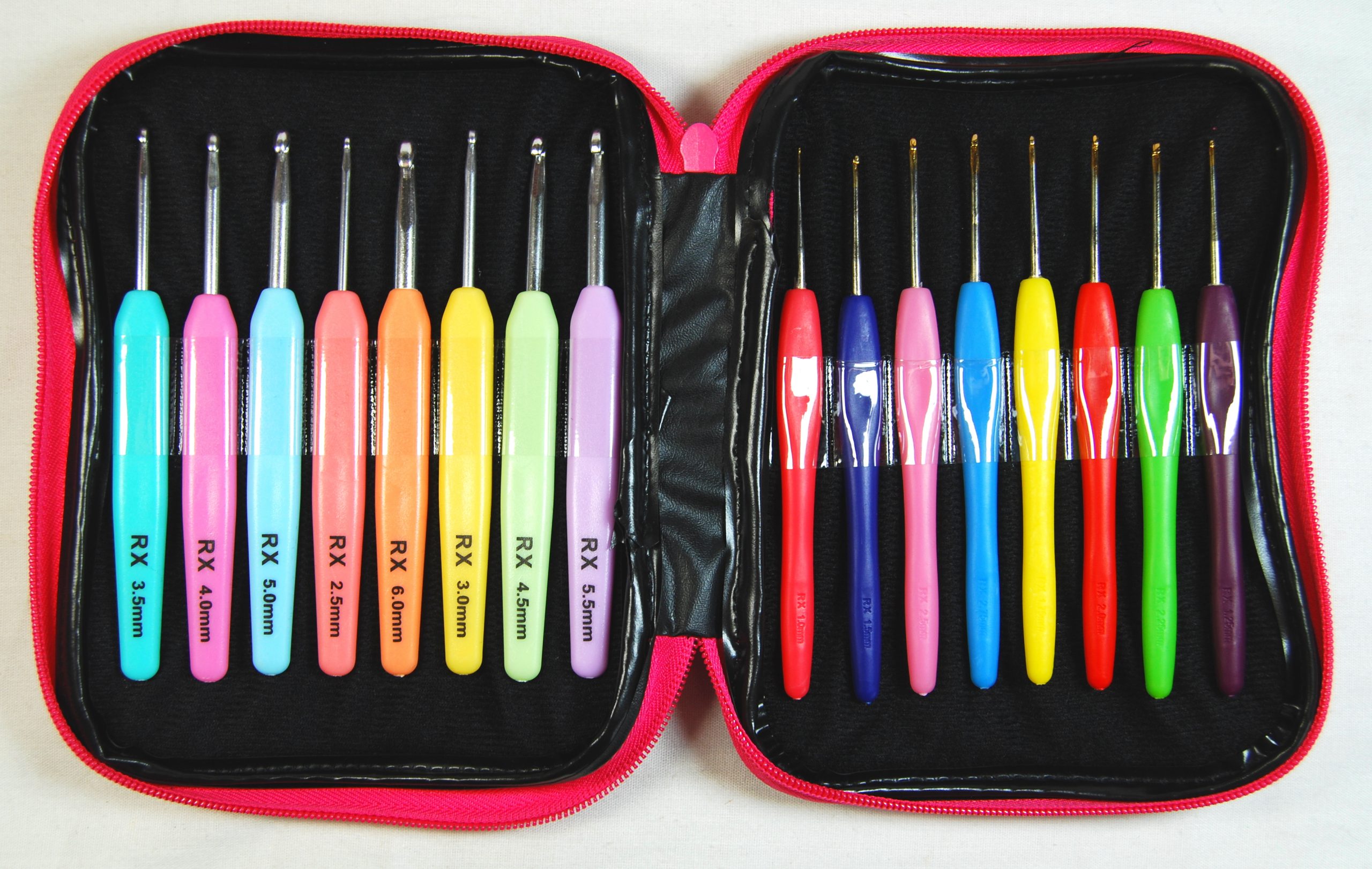 16 Piece Plastic Crochet Set - 1mm to 6mm - Crochet Set for Sewing and Upholstery